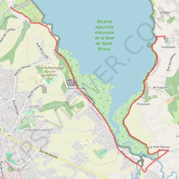 Itinéraire Hillion - Saint Brieuc, distance, dénivelé, altitude, carte, profil, trace GPS