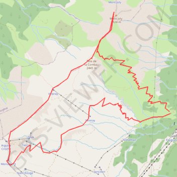 Itinéraire Mont Joly, distance, dénivelé, altitude, carte, profil, trace GPS