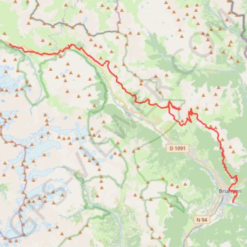 Itinéraire GTHA, distance, dénivelé, altitude, carte, profil, trace GPS