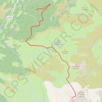 Itinéraire Pic du Cabaliros depuis Sireix, distance, dénivelé, altitude, carte, profil, trace GPS