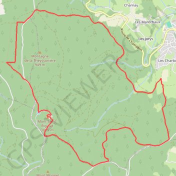 Itinéraire Circuit du Mont Saint-Rigaud - Monsols, distance, dénivelé, altitude, carte, profil, trace GPS