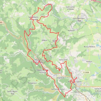 Itinéraire Randonnée du Pays D'Astrée - Boën-sur-Lignon, distance, dénivelé, altitude, carte, profil, trace GPS