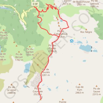 Itinéraire Pic rouge de Bassiès, distance, dénivelé, altitude, carte, profil, trace GPS