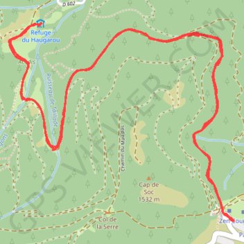 Itinéraire De Couraduque au Hougarou, distance, dénivelé, altitude, carte, profil, trace GPS