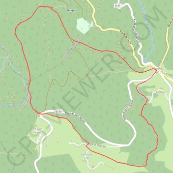 Itinéraire Balade autour de la Pierre Bécajat, distance, dénivelé, altitude, carte, profil, trace GPS