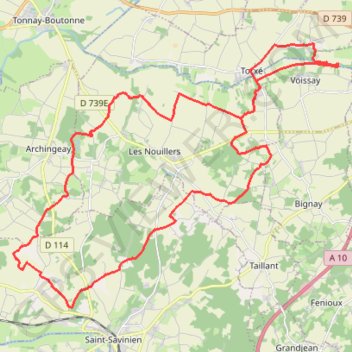 Itinéraire Archingeay, distance, dénivelé, altitude, carte, profil, trace GPS