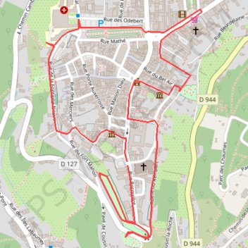 Itinéraire Tour de la ville d'Avallon, distance, dénivelé, altitude, carte, profil, trace GPS