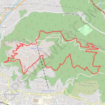 Itinéraire Toulon - Le Mont Faron, distance, dénivelé, altitude, carte, profil, trace GPS