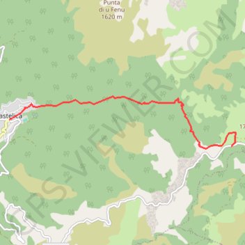 Itinéraire Ese bastelica, distance, dénivelé, altitude, carte, profil, trace GPS