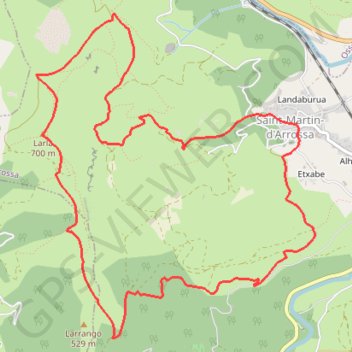 Itinéraire Le Larla en boucle depuis Saint-Martin-d'Arrossa, distance, dénivelé, altitude, carte, profil, trace GPS