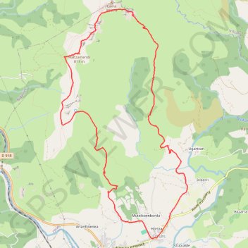 Itinéraire Haltzamendi - Circuit en boucle au départ d'Ossès, distance, dénivelé, altitude, carte, profil, trace GPS