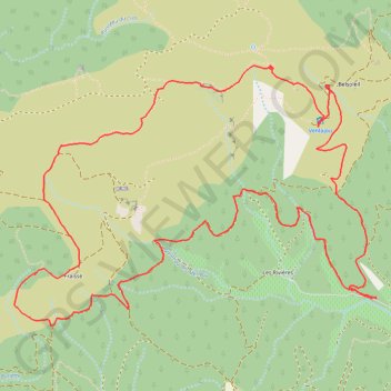 Itinéraire Le Circuit des Esclops : Félines - Les Rivières - Ventajou - Biot, distance, dénivelé, altitude, carte, profil, trace GPS