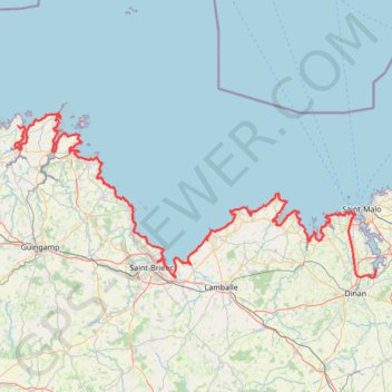 Itinéraire Mordreuc - Plougrescant, distance, dénivelé, altitude, carte, profil, trace GPS