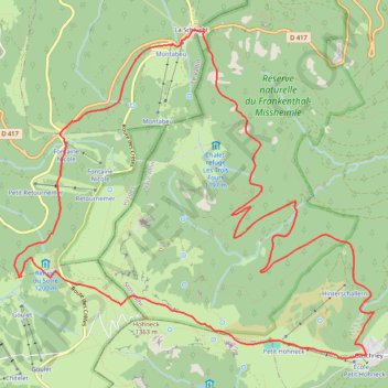 Itinéraire Sentier des Roches, distance, dénivelé, altitude, carte, profil, trace GPS