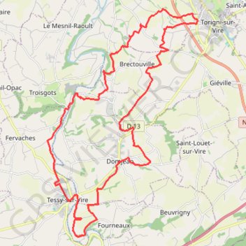 Itinéraire Au cœur de la vallée de la Vire, distance, dénivelé, altitude, carte, profil, trace GPS
