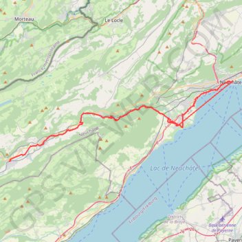 Itinéraire L'Areuse–Emme–Sihl, distance, dénivelé, altitude, carte, profil, trace GPS