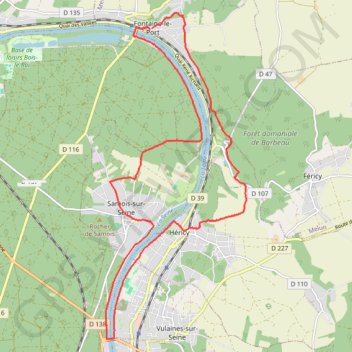 Itinéraire Fontaine le Port, distance, dénivelé, altitude, carte, profil, trace GPS