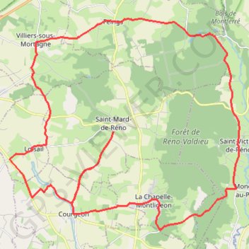 Itinéraire Saint-Mard-de-Réno VTT, distance, dénivelé, altitude, carte, profil, trace GPS