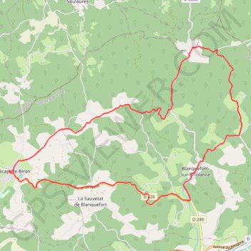 Itinéraire Circuit Bernard Palissy - Lacapelle-Biron, distance, dénivelé, altitude, carte, profil, trace GPS