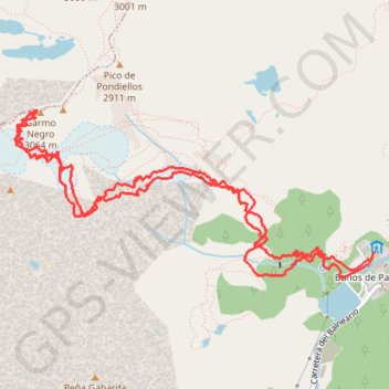 Itinéraire Garmo Négro, distance, dénivelé, altitude, carte, profil, trace GPS