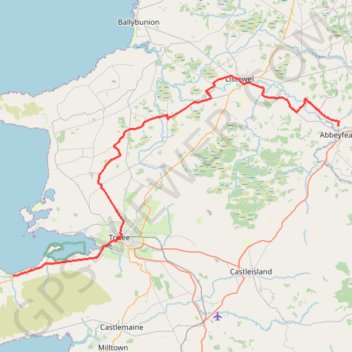 Itinéraire 30: Abbeyfeale – Camp (Developed with signs), distance, dénivelé, altitude, carte, profil, trace GPS