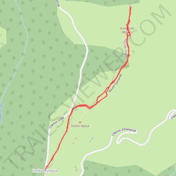 Itinéraire Le Pic d'Iramendy depuis le col d'Irey, distance, dénivelé, altitude, carte, profil, trace GPS