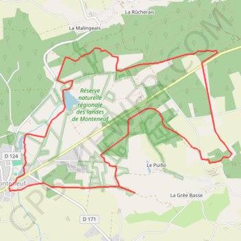 Itinéraire Boucle des mégalithes - Monteneuf, distance, dénivelé, altitude, carte, profil, trace GPS