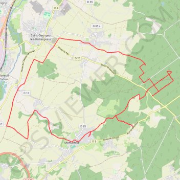 Itinéraire Foret Mouliere, distance, dénivelé, altitude, carte, profil, trace GPS