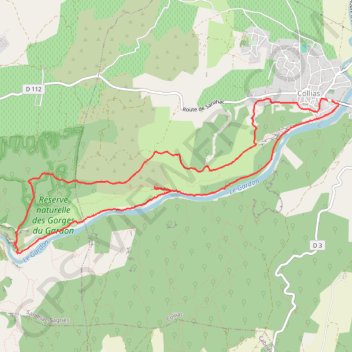 Itinéraire Les gorges du Gardon, distance, dénivelé, altitude, carte, profil, trace GPS