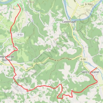 Itinéraire Les Milandes - Saint-Cybranet, distance, dénivelé, altitude, carte, profil, trace GPS