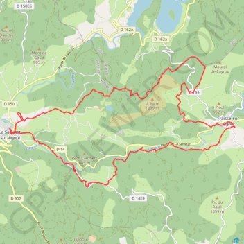 Itinéraire Trail de la Salvetat, distance, dénivelé, altitude, carte, profil, trace GPS