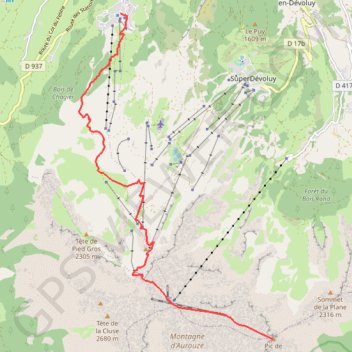 Itinéraire Plateau et pic de Bure, distance, dénivelé, altitude, carte, profil, trace GPS