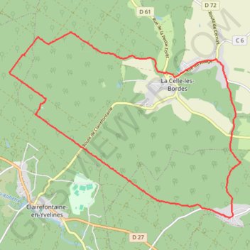 Itinéraire Rambouillet Les Bordes, distance, dénivelé, altitude, carte, profil, trace GPS