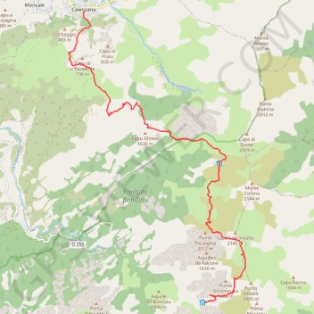 Itinéraire Du refuge de Carrozzu à Calenzana par le GR20, distance, dénivelé, altitude, carte, profil, trace GPS