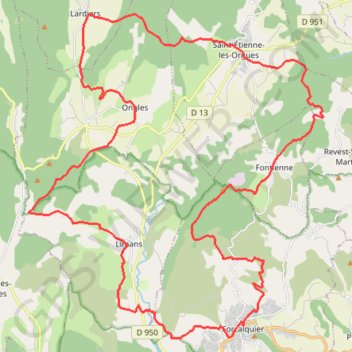 Itinéraire Forcalquier, distance, dénivelé, altitude, carte, profil, trace GPS