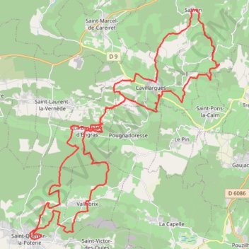 Itinéraire Les Grands Bois - FFC Uzès, distance, dénivelé, altitude, carte, profil, trace GPS
