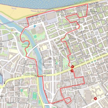Itinéraire Parcours d'architecture - Malo-les-Bains, distance, dénivelé, altitude, carte, profil, trace GPS