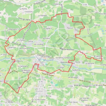 Itinéraire Denicé 16Km, distance, dénivelé, altitude, carte, profil, trace GPS
