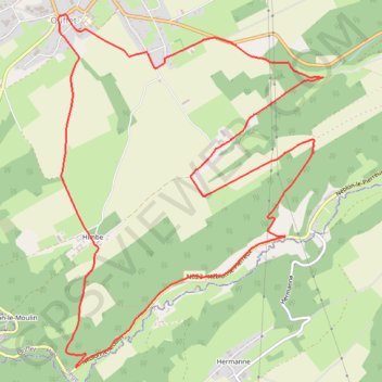 Itinéraire Balade du Néblon, distance, dénivelé, altitude, carte, profil, trace GPS