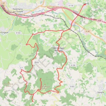 Itinéraire Bancillon - Saint Romain de Popey, distance, dénivelé, altitude, carte, profil, trace GPS