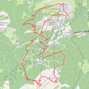 Itinéraire Trail Rouge Montchavin, distance, dénivelé, altitude, carte, profil, trace GPS