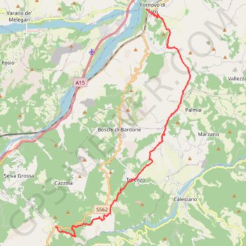 Itinéraire VFS - IT20 - Fornovo - Cassio, distance, dénivelé, altitude, carte, profil, trace GPS