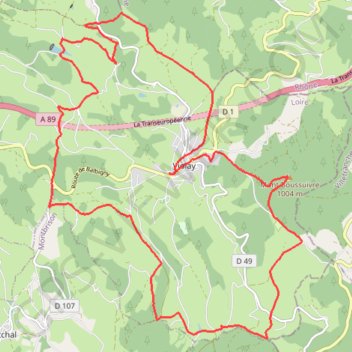 Itinéraire Violay - 04/11/2018, distance, dénivelé, altitude, carte, profil, trace GPS