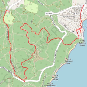 Itinéraire Fabregas - Janas (La Seyne sur Mer), distance, dénivelé, altitude, carte, profil, trace GPS