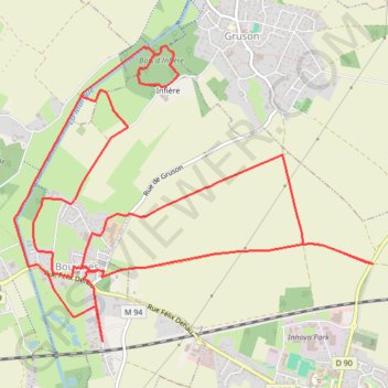 Itinéraire Circuit découverte de Bouvines, distance, dénivelé, altitude, carte, profil, trace GPS