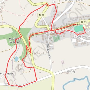 Itinéraire 4km, distance, dénivelé, altitude, carte, profil, trace GPS