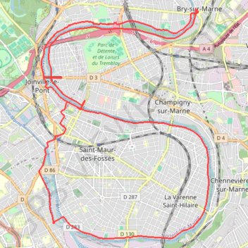 Itinéraire Les boucles - Saint-Maur-des-Fossés, distance, dénivelé, altitude, carte, profil, trace GPS