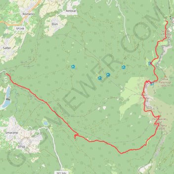 Itinéraire Roen - San Romedio, distance, dénivelé, altitude, carte, profil, trace GPS