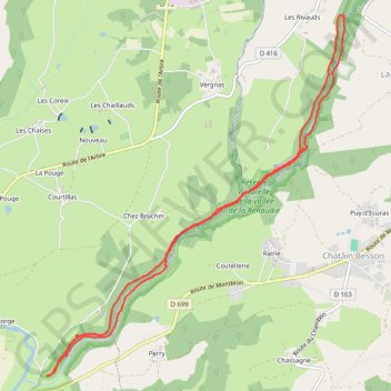 Itinéraire track, distance, dénivelé, altitude, carte, profil, trace GPS
