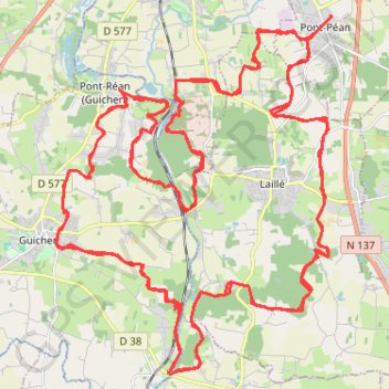 Itinéraire Pont péan-vallée du boel, distance, dénivelé, altitude, carte, profil, trace GPS